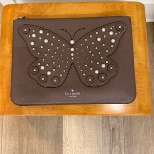 Kate Spade Taupe Butterfly Clutch